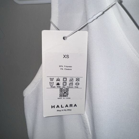 NWT Halara V-Neck Sleeveless Pleated Hem Mini Golf Active Dress Woman’s XS White - Picture 5 of 11